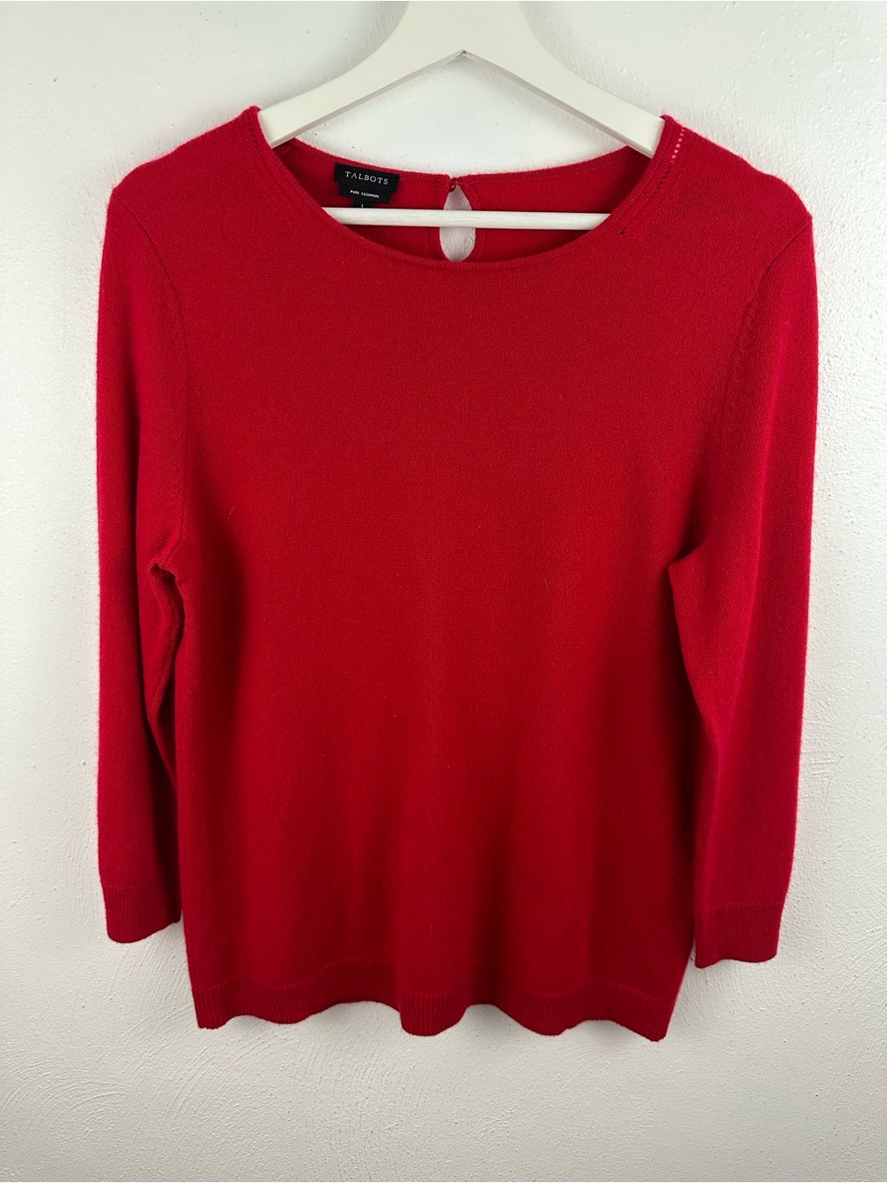 Talbots Cashmere Keyhole Back Red Sweater Women's Size L